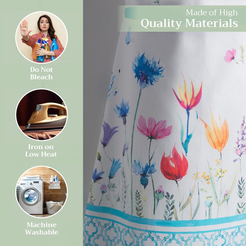 Maison d' Hermine Apron for women with Pocket 100% Cotton 27.50"x31.50" 1 Piece Adjustable Neck Strap & long ties Apron Men, Chef, Wedding, Cooking, Gardening Spring/Summer (Flower In The Field) - Image 3